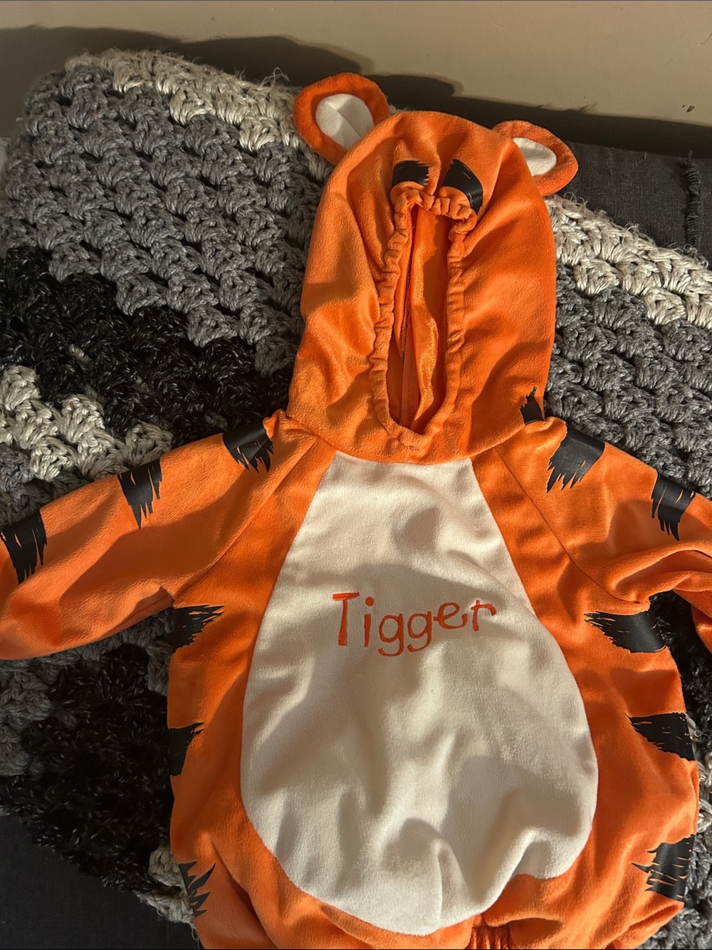 Disney Tigger Orange and Cream Plush Hoodie Costume